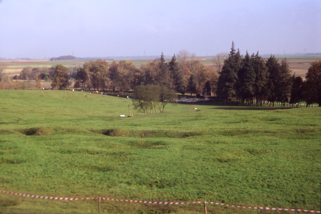 The battlefield is now covered with grass and some trees.