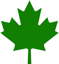 A green version of the maple leaf on the Canadian flag.