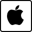 A computer key marked with the apple logo used by Apple Computer.
