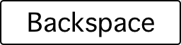 A computer key marked with a the word Backspace.