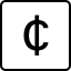 A computer key marked with a cent sign.