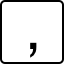 A computer key marked with a comma.
