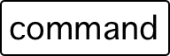 A computer key marked with a the word command.