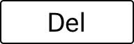 A computer key marked with a the letters Del.