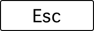 A computer key marked with a the letters Esc.