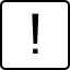 A computer key marked with an exclamation mark.