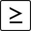 A computer key marked with a greater than or equal to sign.