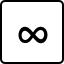 A computer key marked with an infinity symbol.