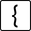 A computer key marked with a left curly bracket.