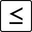 A computer key marked with a less than or equal to sign.