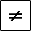 A computer key marked with a not equals sign.