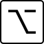 A computer key marked with a symbol for option.