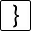 A computer key marked with a right curly bracket.