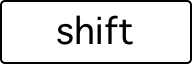 A computer key marked with a the word shift.