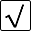 A computer key marked with a square root sign.