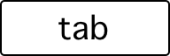 A computer key marked with a the word tab.
