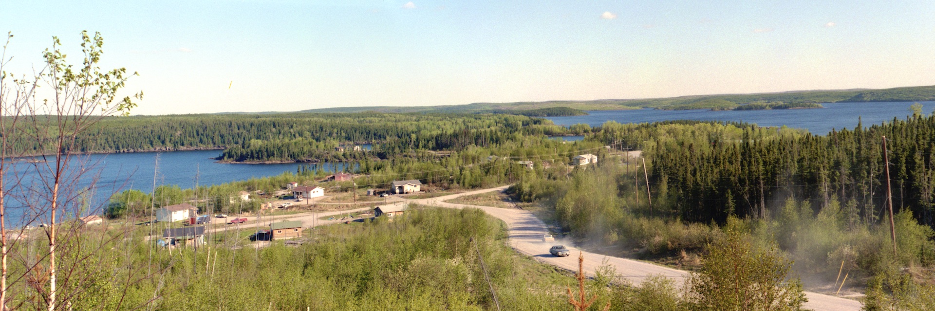 Scenic hilltop view of a part of the community of Deer Lake, Ontario.